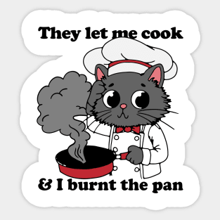 They Let Me Cook And I Burnt The Pan Sticker